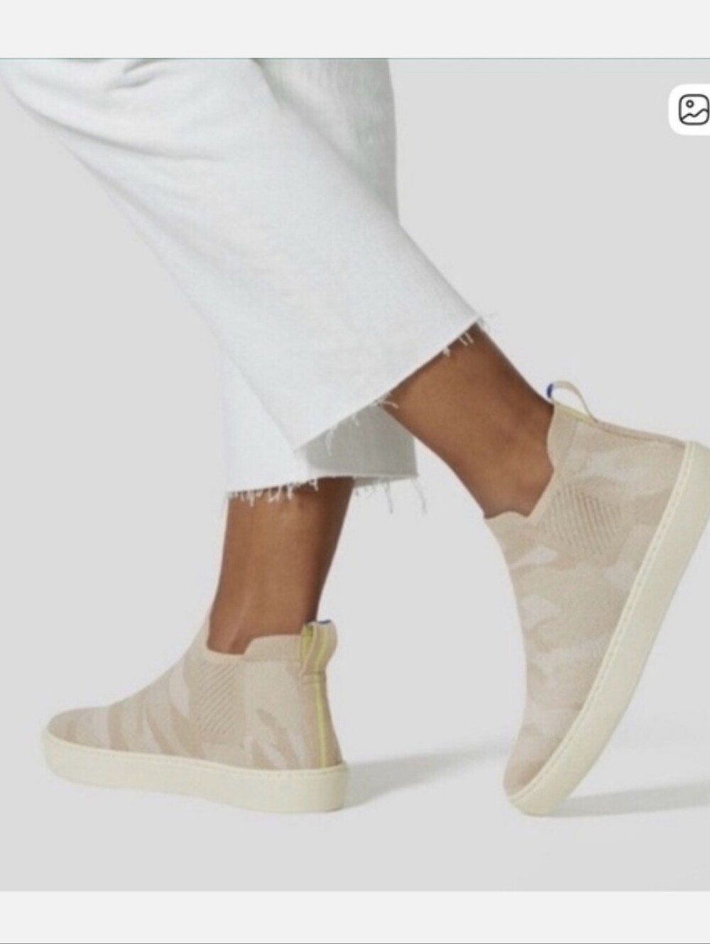 Rothy's Chelsea Boots High Top Sneakers Sand Camo